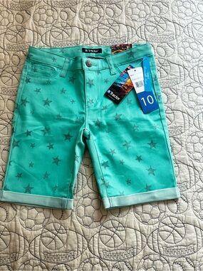 Tractor Girls Mint Teal Casual Bermuda Shorts